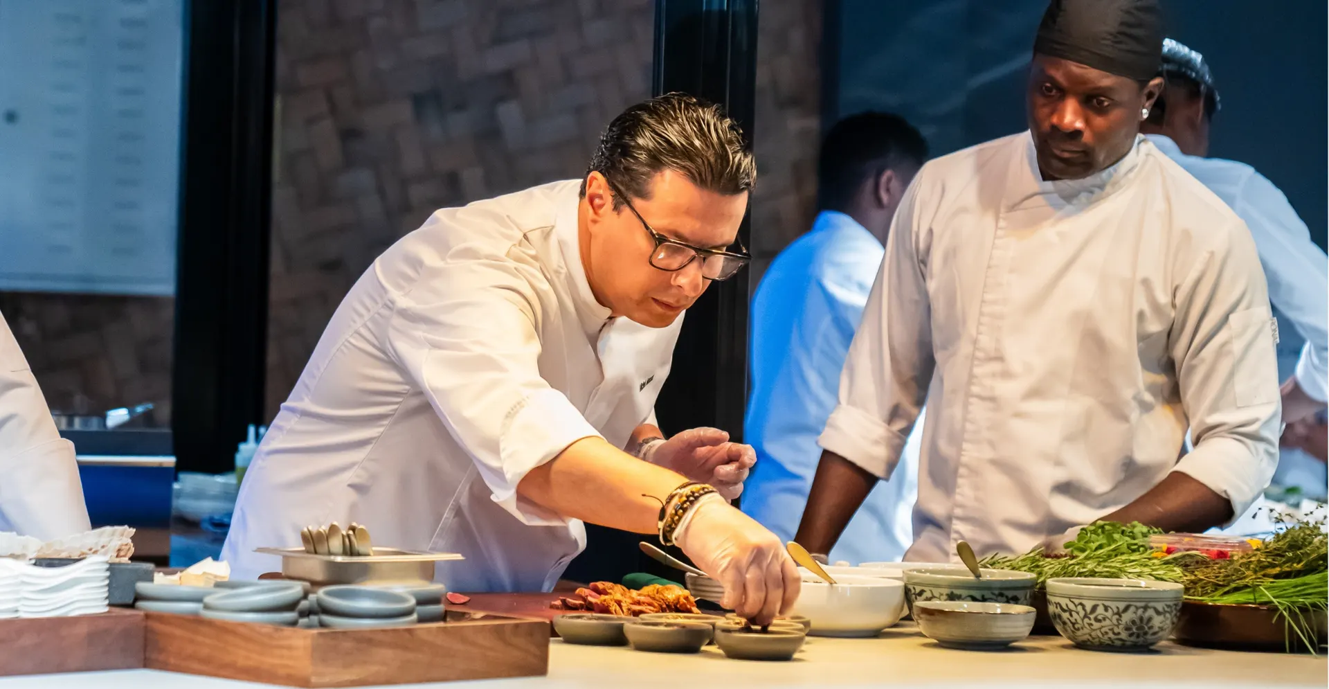 Chefs plating